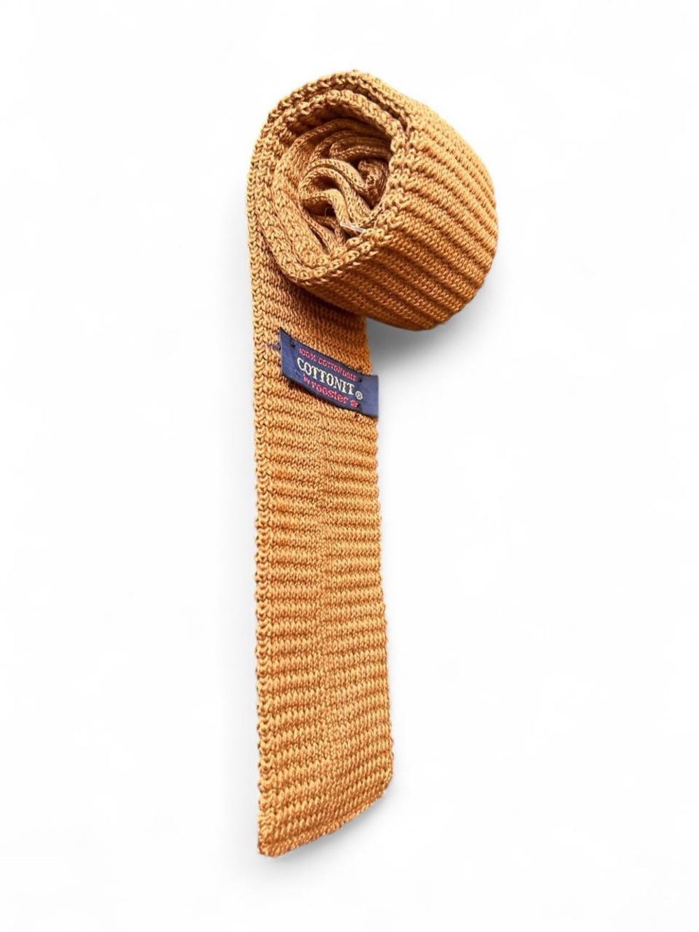 Vintage Rooster Cotton Knit Tie Brown Minimalist Preppy Classic Formal Wear Work